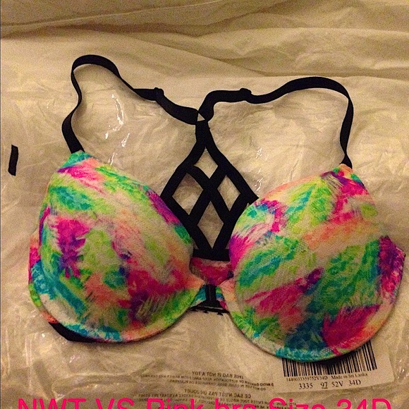 NIB RARE HTF TROPICAL/WATERCOLOR STAPPY BACK BRA - Picture 2 of 6